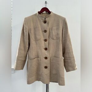 Yves Saint Laurent Rive Guache - Ecru linen jacket
